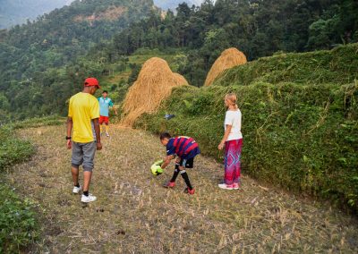 Football on the rice paddies